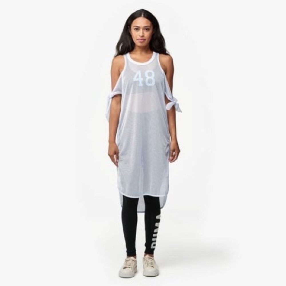 PUMA Dress Xtreme Mesh Frill Dress Cold Shoulder